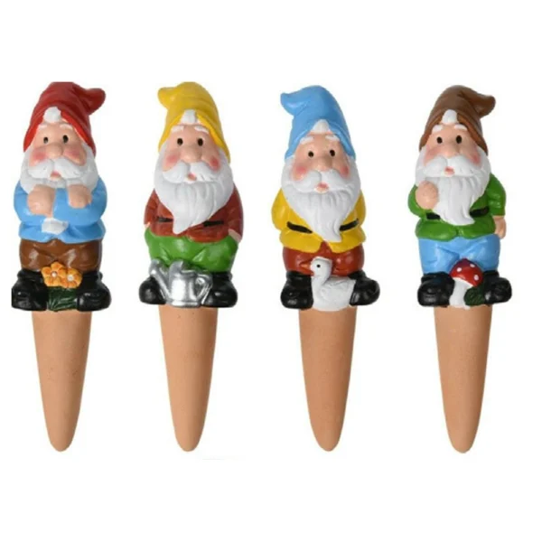 Set of 4 Terracotta Gnome Irrigation Waterers